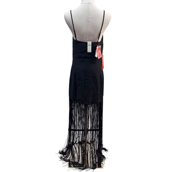 NWT Simon Miller Women's Black Zodiac Draped Fringe Gown Size 6 Maxi Dress - Picture 2 of 10